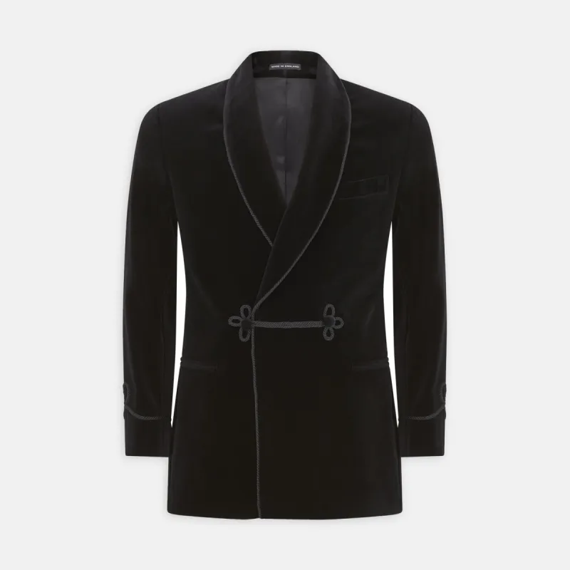 Black Double Breasted Velvet Smoking Jacket sold by Turnbull & Asser