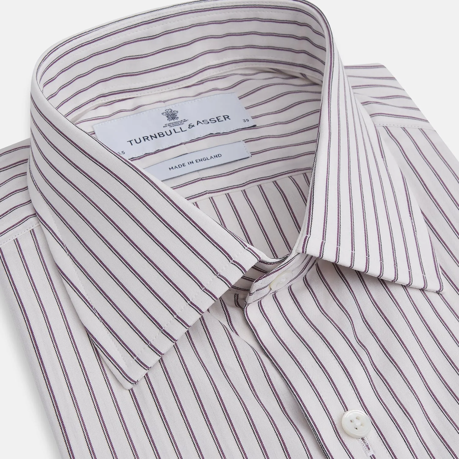 Purple Track Stripe Mayfair Shirt sold by Turnbull & Asser product image thumbnail 2