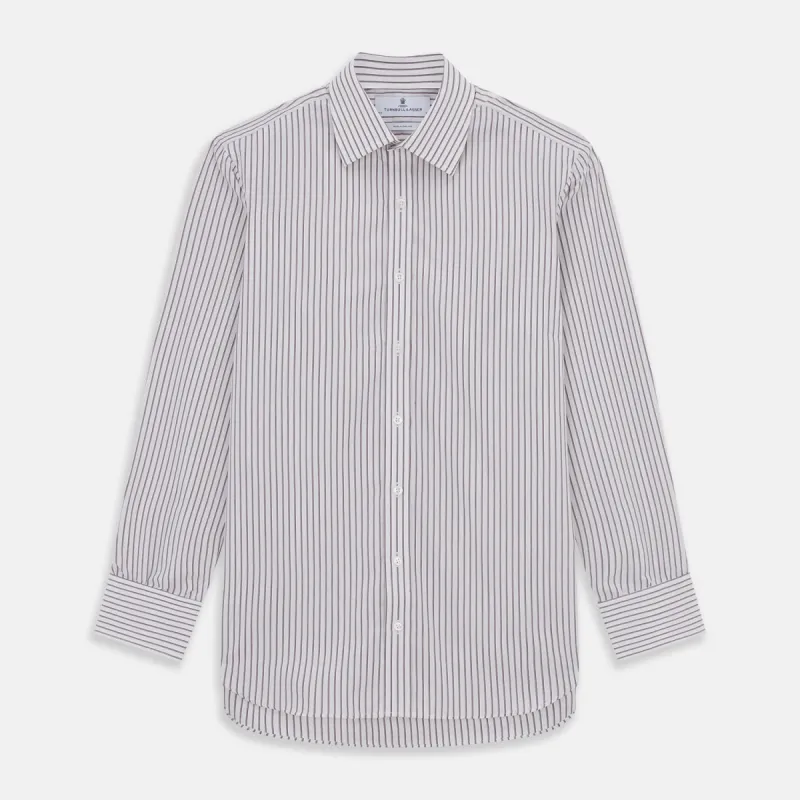 Purple Track Stripe Mayfair Shirt sold by Turnbull & Asser