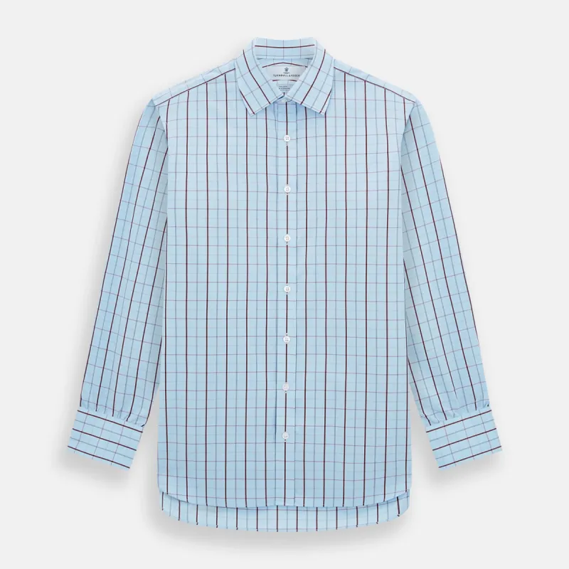 Burgundy Multi Combination Check Mayfair Shirt sold by Turnbull & Asser