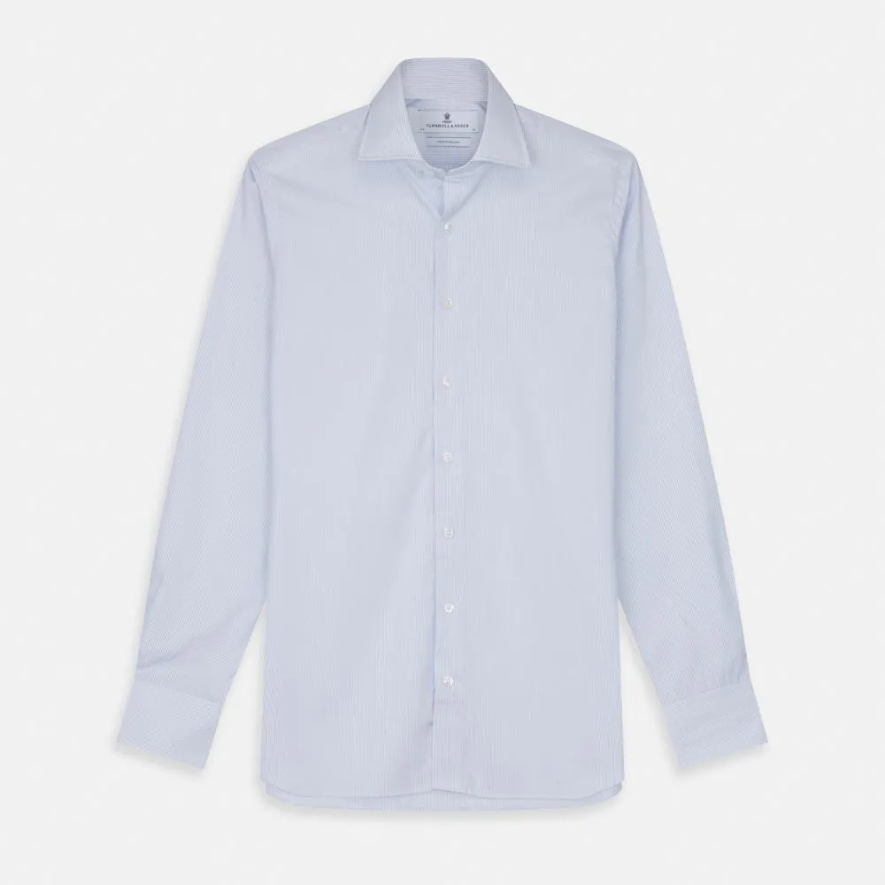 Sky Blue Fine Stripe Cotton Fabric sold by Turnbull & Asser product image thumbnail 2