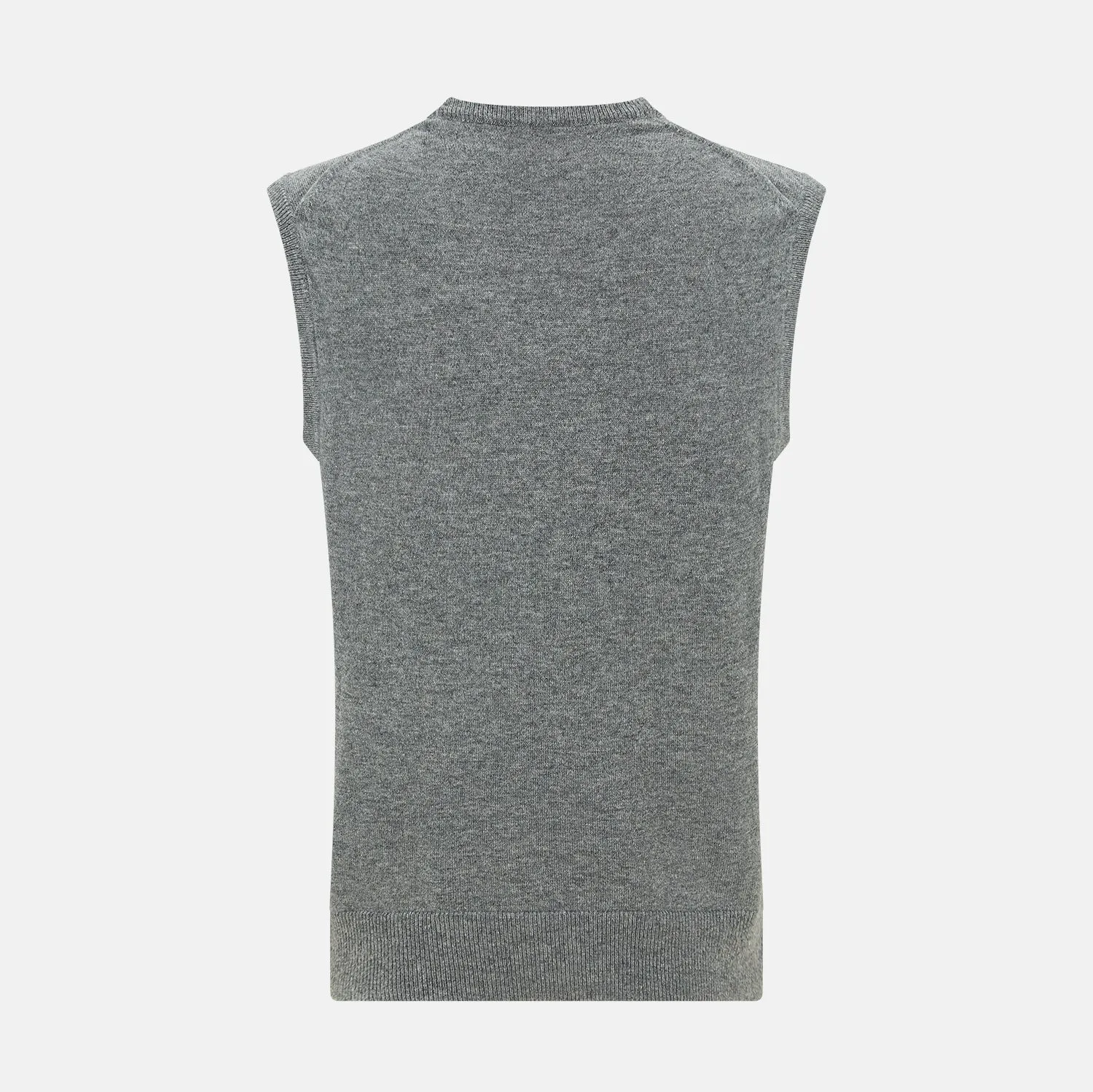 Grey Melange V-neck Cashmere Vest sold by Turnbull & Asser product image thumbnail 3