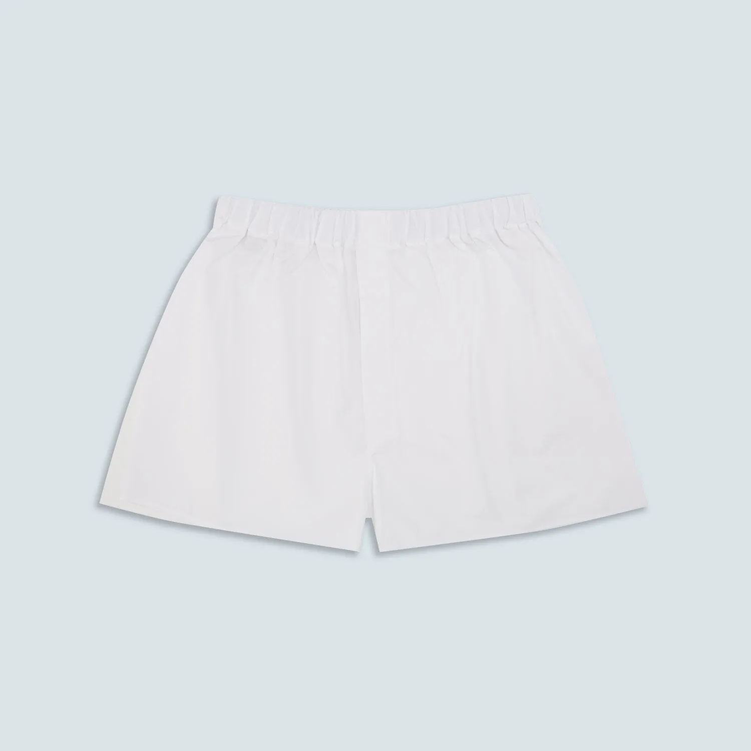 Plain White Cotton Boxer Shorts sold by Turnbull & Asser