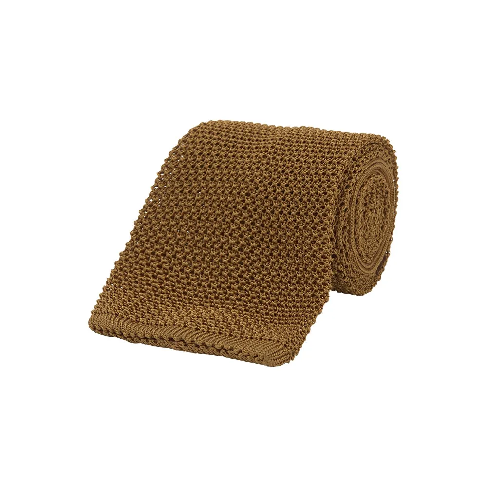 Gold Knitted Silk Tie sold by Turnbull & Asser product image thumbnail 5