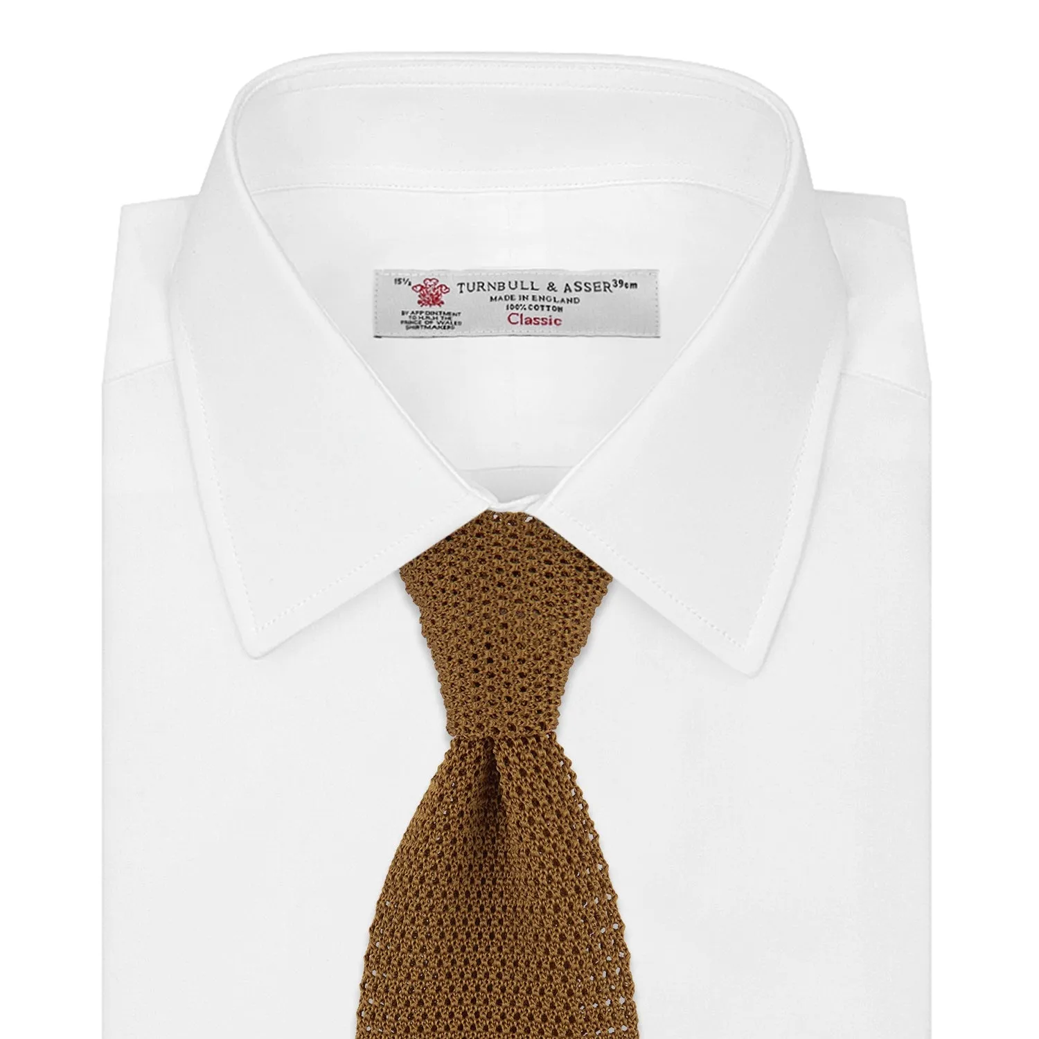 Gold Knitted Silk Tie sold by Turnbull & Asser product image thumbnail 2