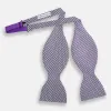 Purple and White Hounstooth Silk Bow Tie sold by Turnbull & Asser