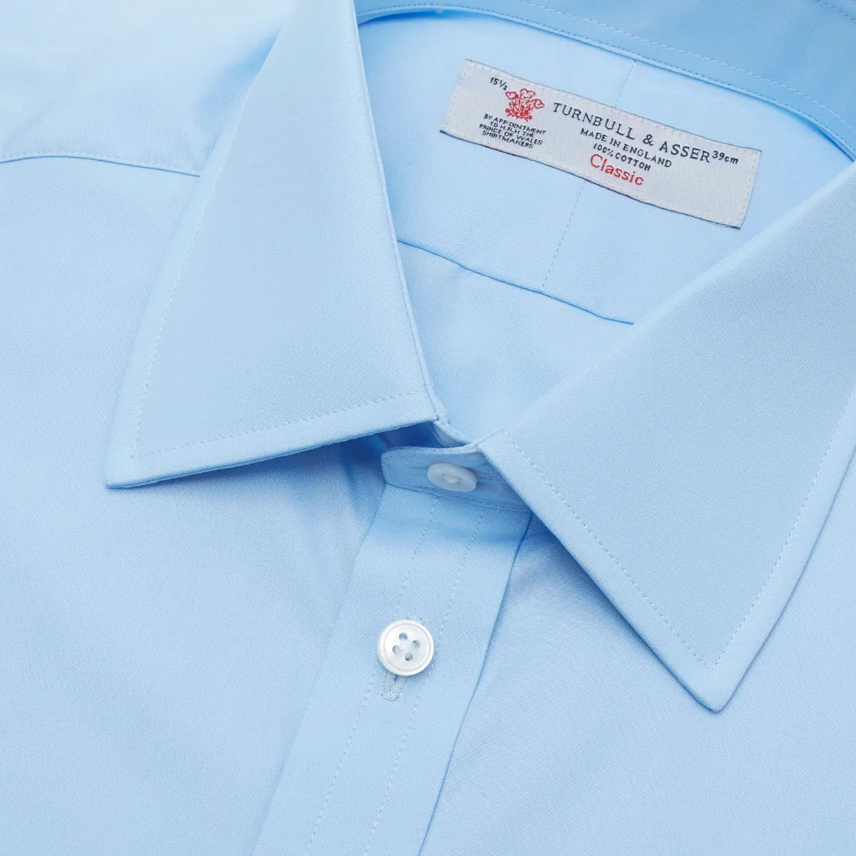 Light Blue Cotton Shirt with T&A Collar and 3-Button Cuffs sold by Turnbull & Asser product image thumbnail 2
