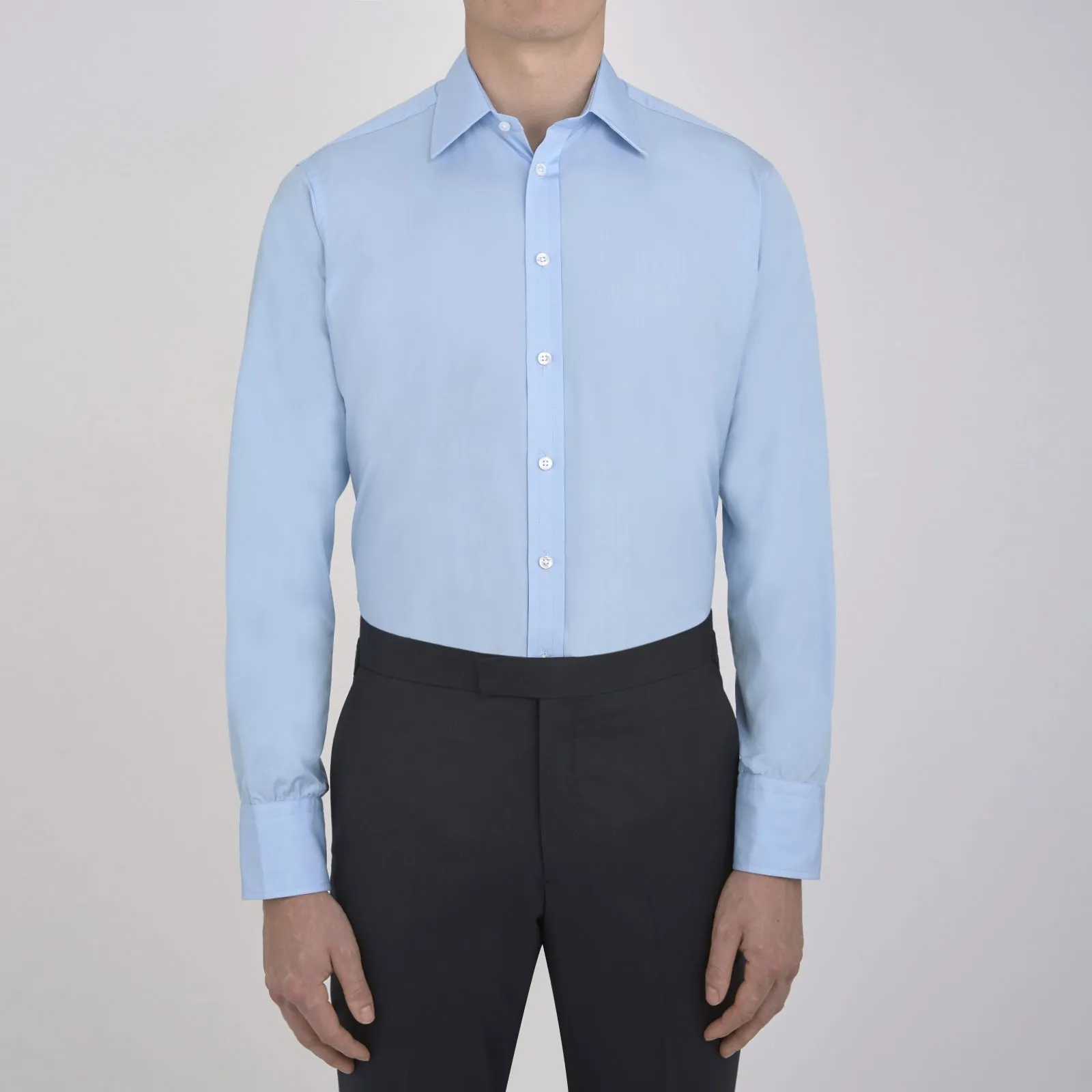 Light Blue Cotton Shirt with T&A Collar and 3-Button Cuffs sold by Turnbull & Asser product image thumbnail 5