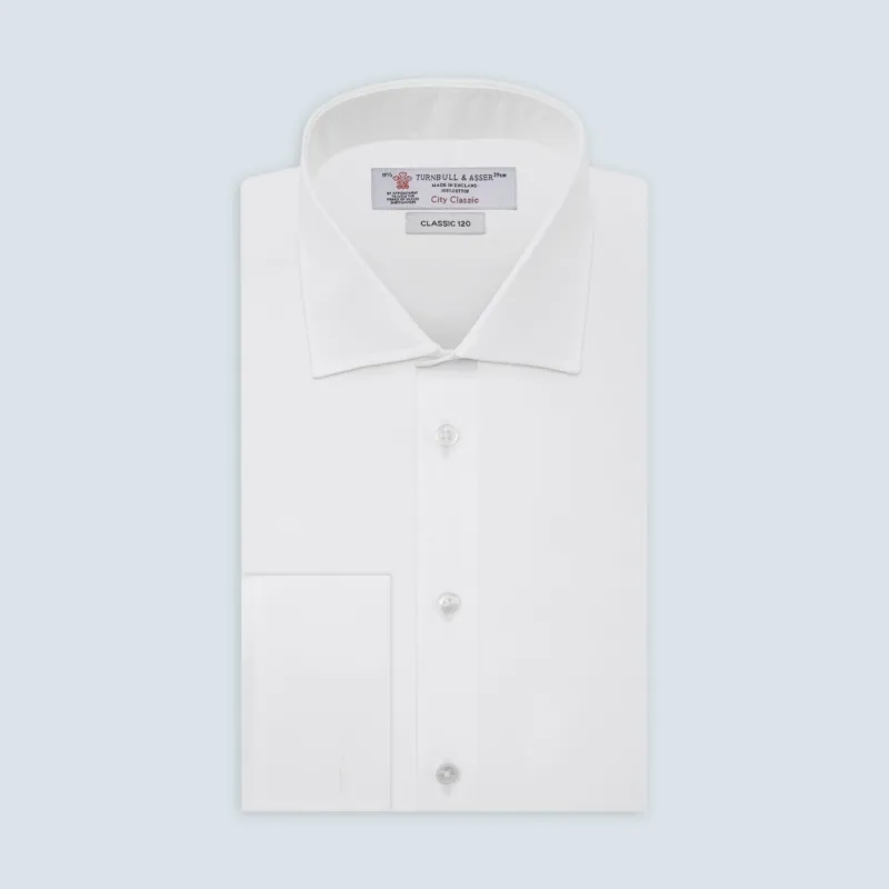 Two-Fold 120 White Cotton Shirt with Regent Collar and Double Cuffs sold by Turnbull & Asser