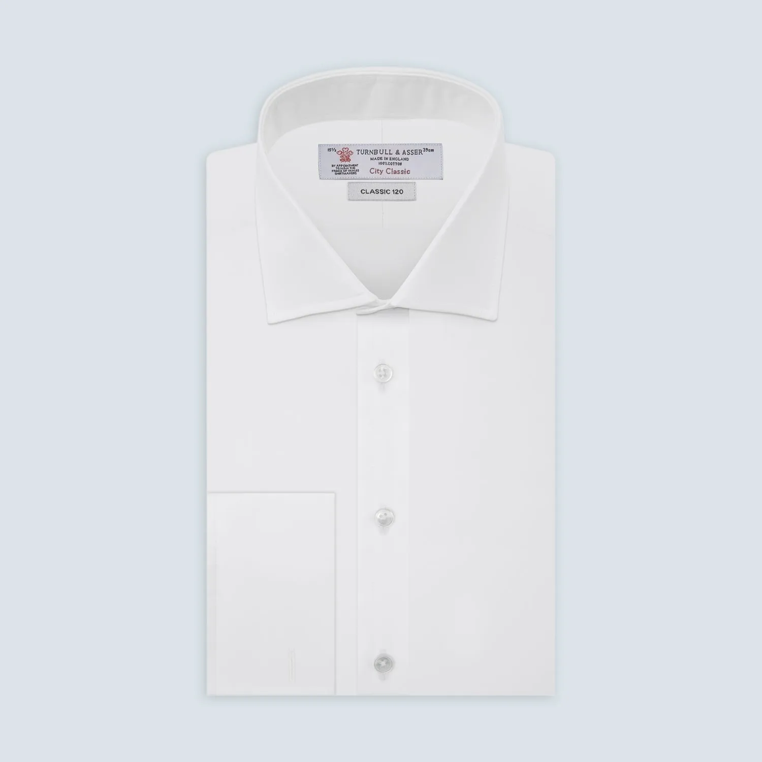Two-Fold 120 White Cotton Shirt with Regent Collar and Double Cuffs sold by Turnbull & Asser