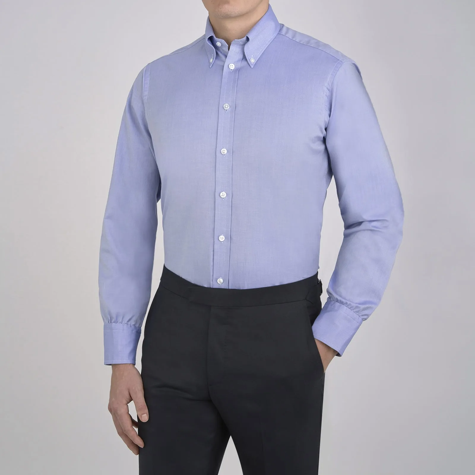 Blue Royal Oxford Cotton Shirt with Button-Down Collar and 3-Button Cuffs sold by Turnbull & Asser product image thumbnail 4