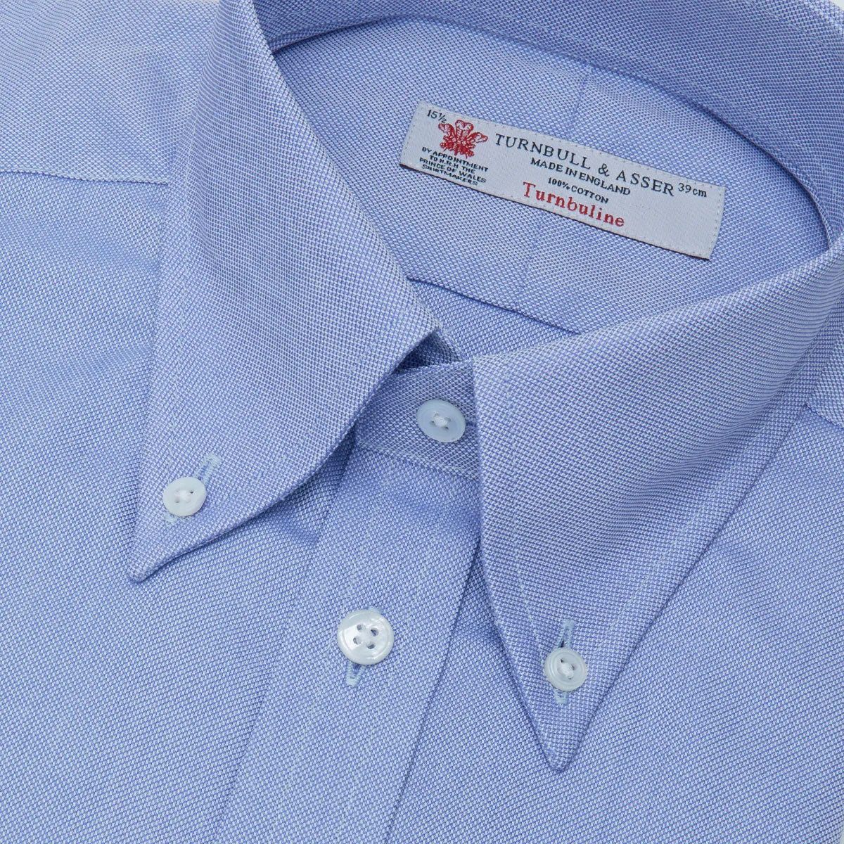 Blue Royal Oxford Cotton Shirt with Button-Down Collar and 3-Button Cuffs sold by Turnbull & Asser product image thumbnail 2