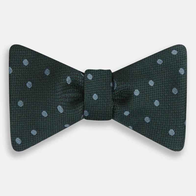 Pale Blue and Green Micro Dot Silk Bow Tie sold by Turnbull & Asser