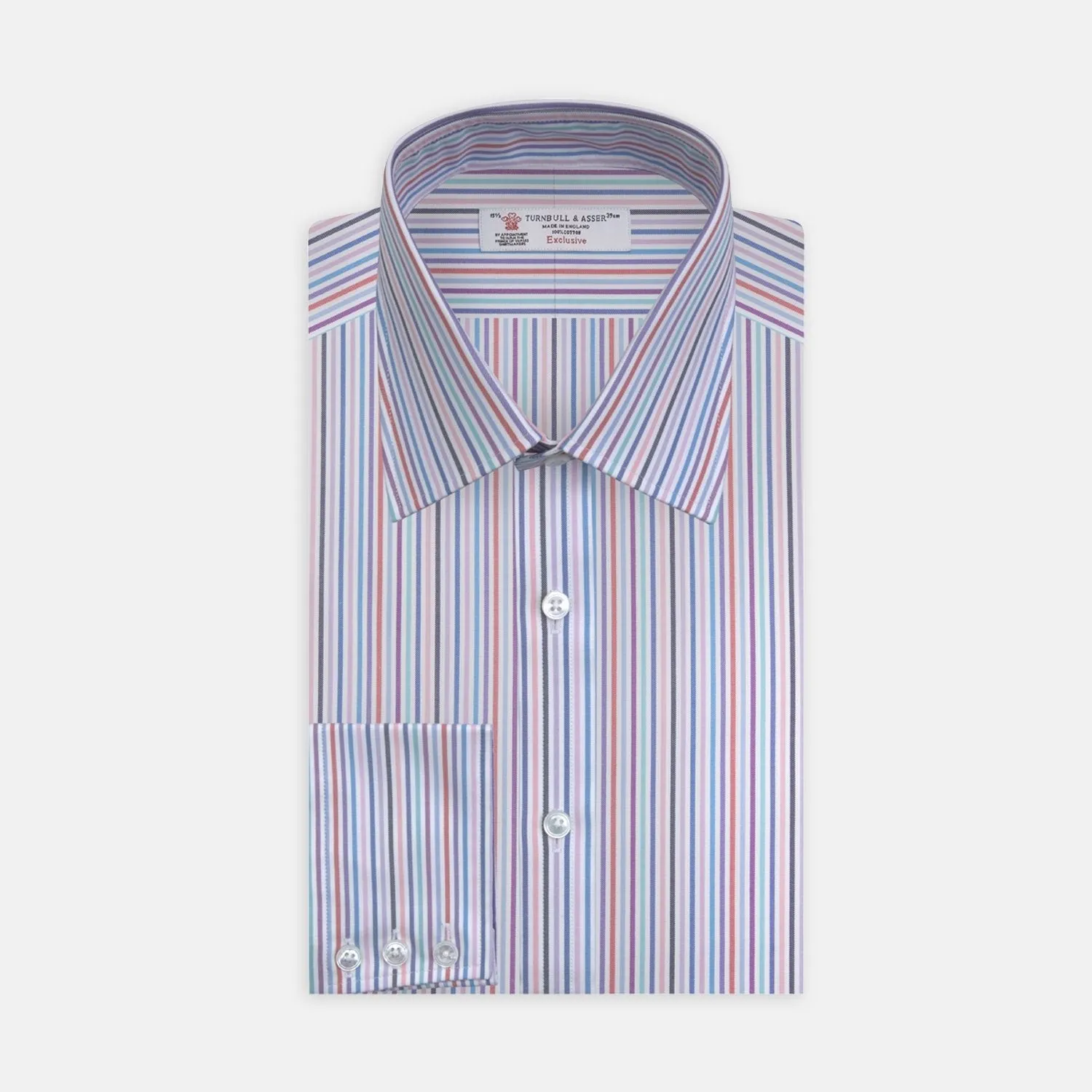 Blue, Pink and Red Graph Stripe Cotton Fabric sold by Turnbull & Asser product image thumbnail 2
