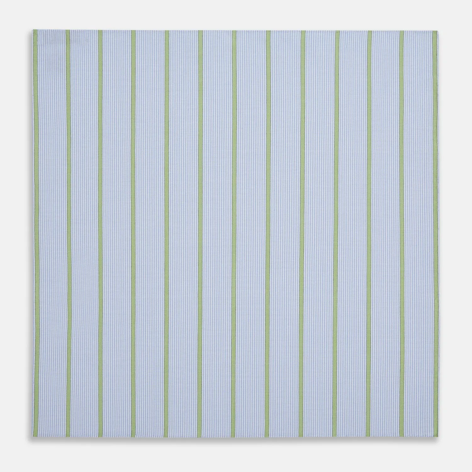 Hand Rolled Light Green Track Stripe Handkerchief sold by Turnbull & Asser product image thumbnail 3