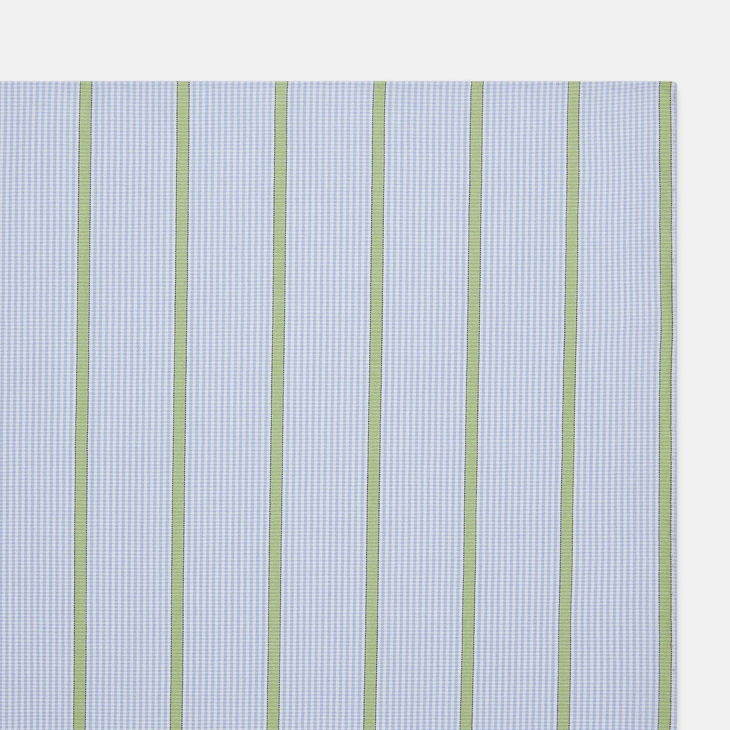 Hand Rolled Light Green Track Stripe Handkerchief sold by Turnbull & Asser product image thumbnail 2