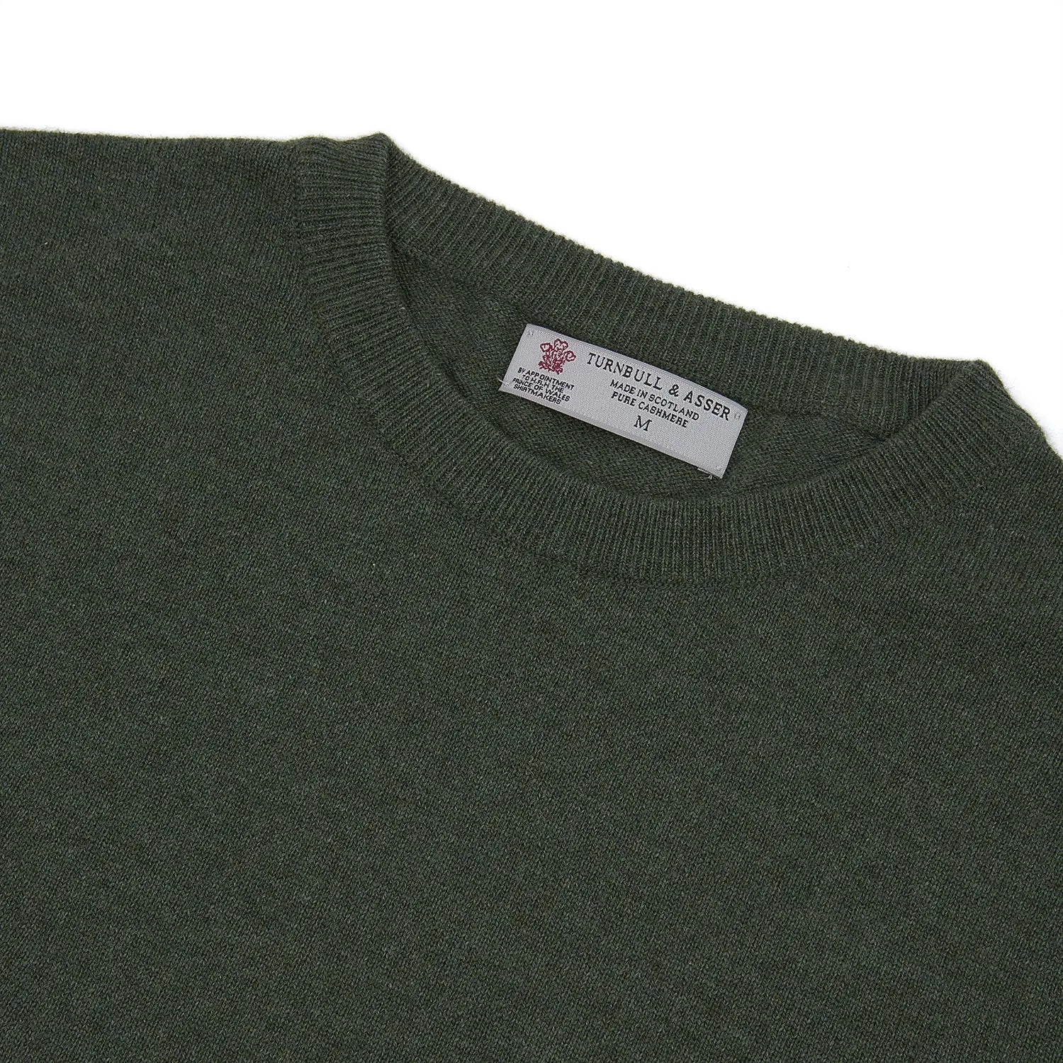 Green Crew Neck Cashmere Jumper sold by Turnbull & Asser product image thumbnail 4