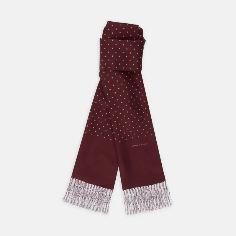 Wine Spotted Silk Scarf sold by Turnbull & Asser