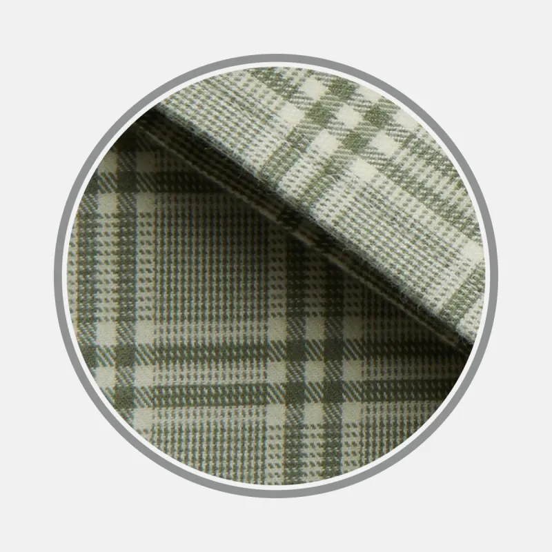 Green Check Cotton Fabric sold by Turnbull & Asser