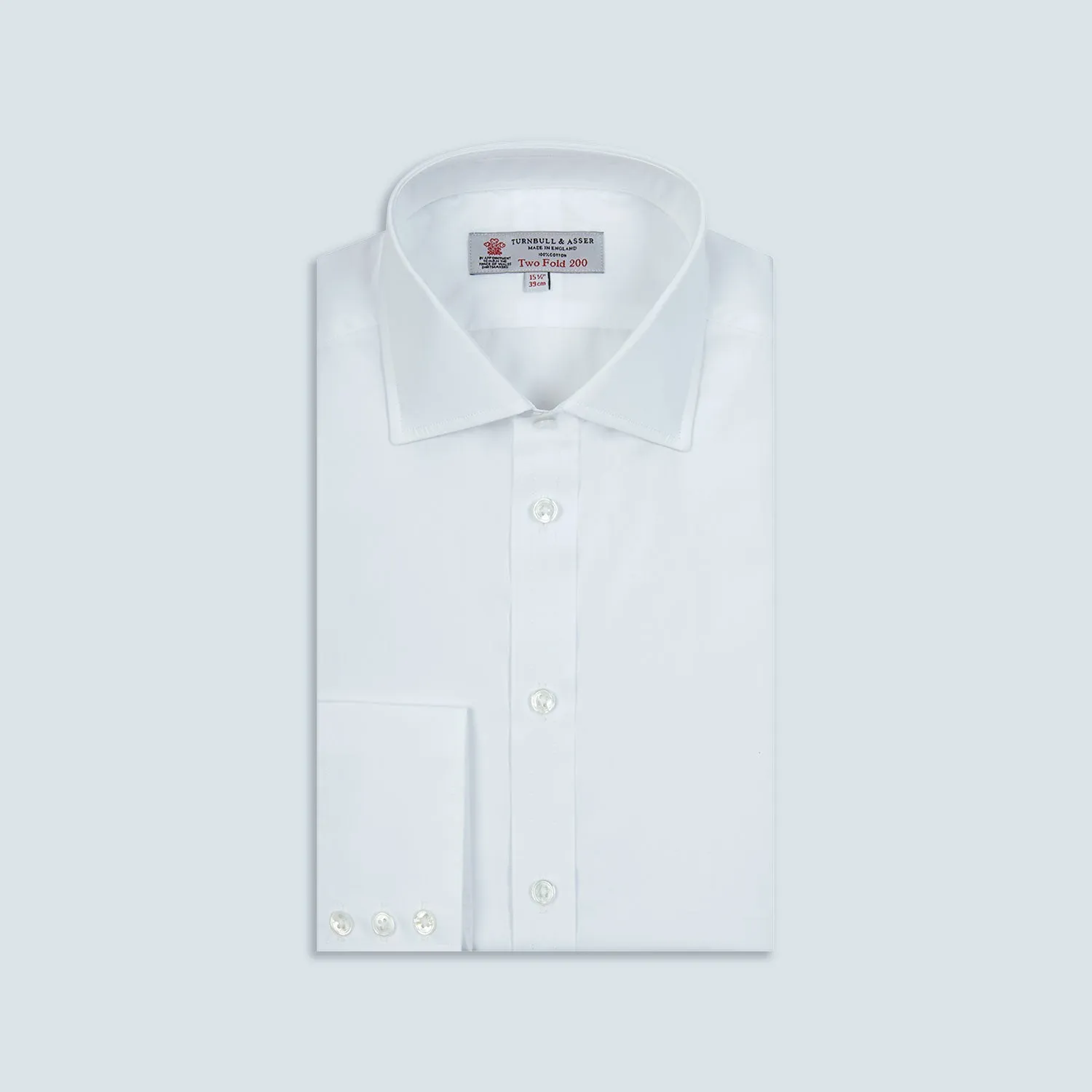 Two-Fold 200 White Cotton Shirt with Regent Collar and 3-Button Cuffs sold by Turnbull & Asser