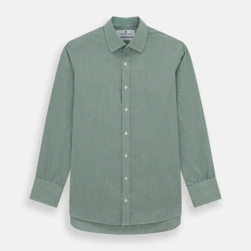 Green Fine Stripe Mayfair Shirt sold by Turnbull & Asser