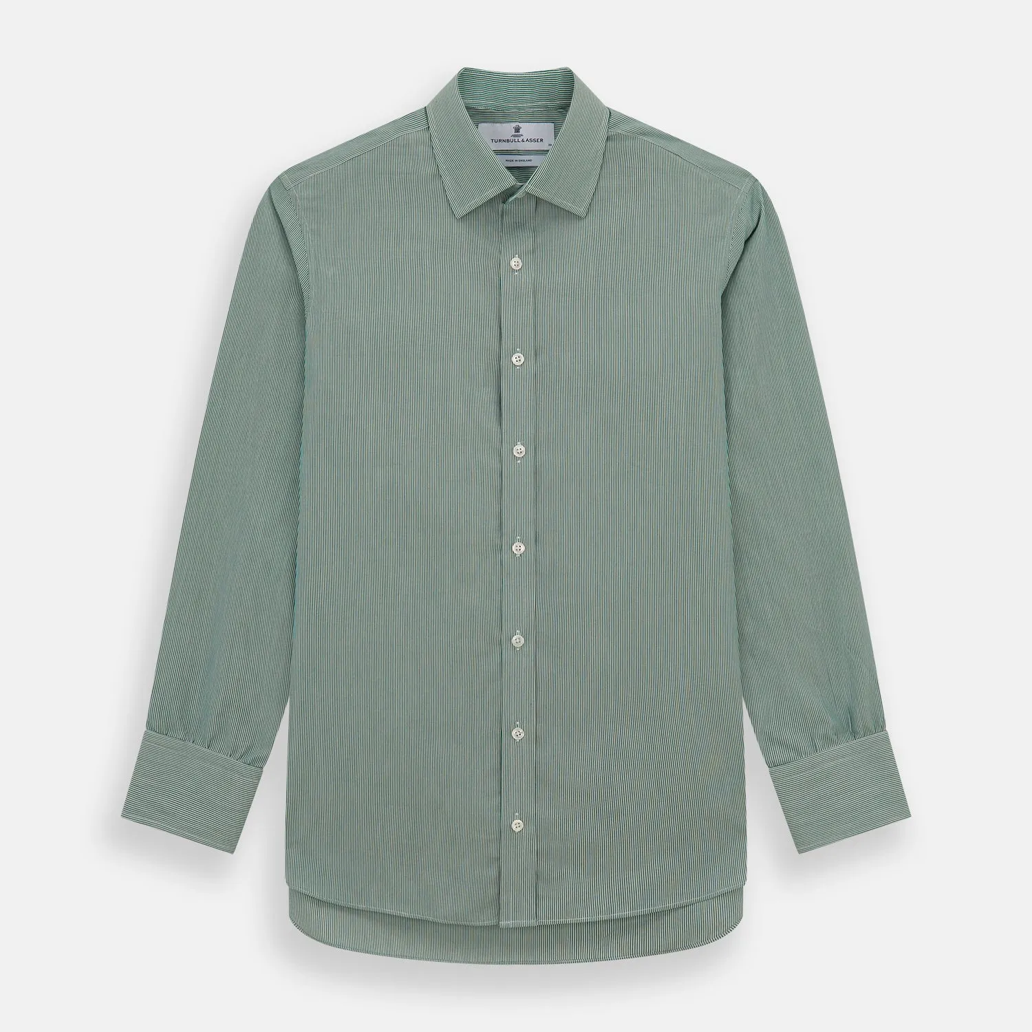 Green Fine Stripe Mayfair Shirt sold by Turnbull & Asser