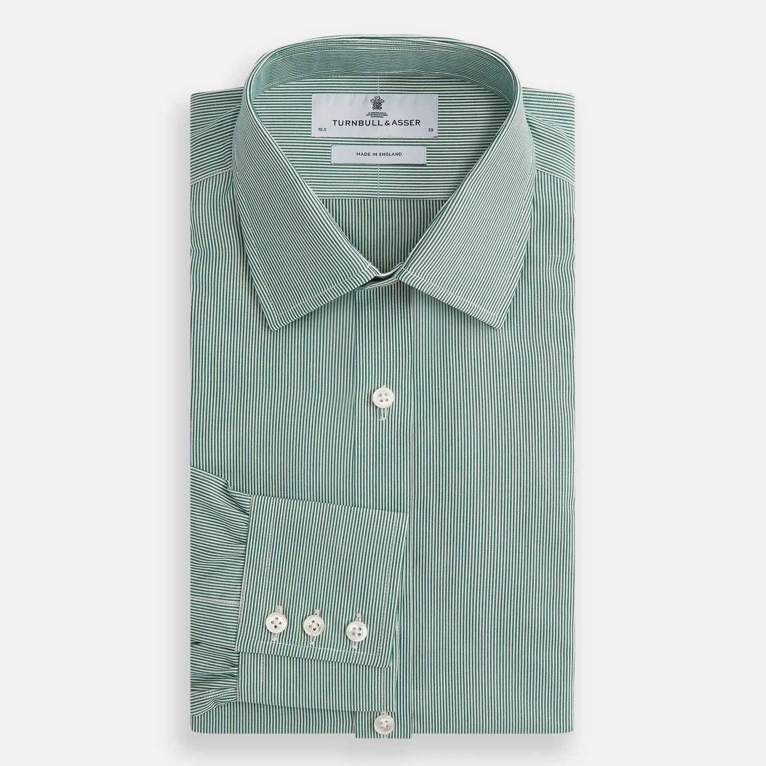 Green Fine Stripe Mayfair Shirt sold by Turnbull & Asser product image thumbnail 4