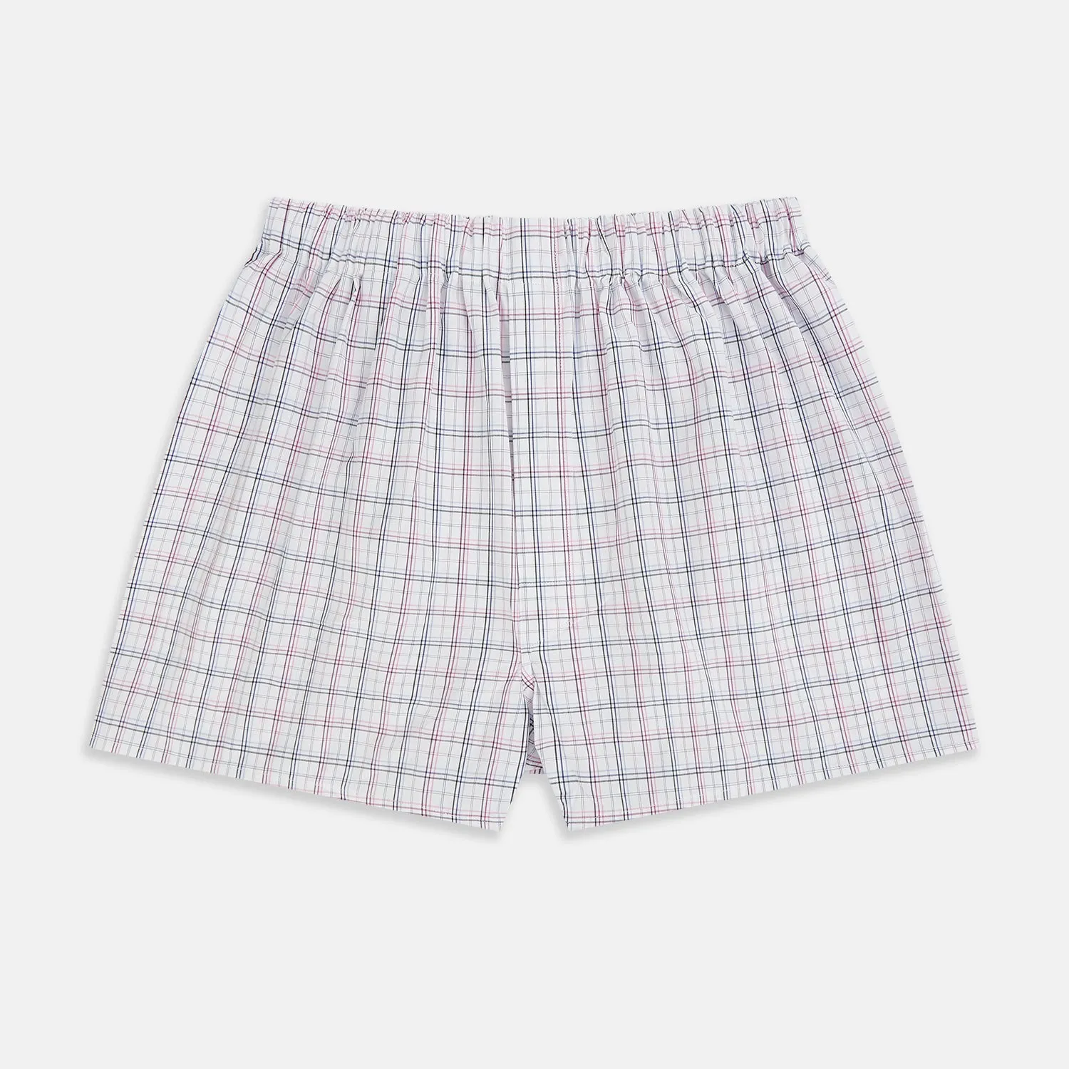 Purple and Orange Multi Graph Check Godfrey Boxer Shorts sold by Turnbull & Asser