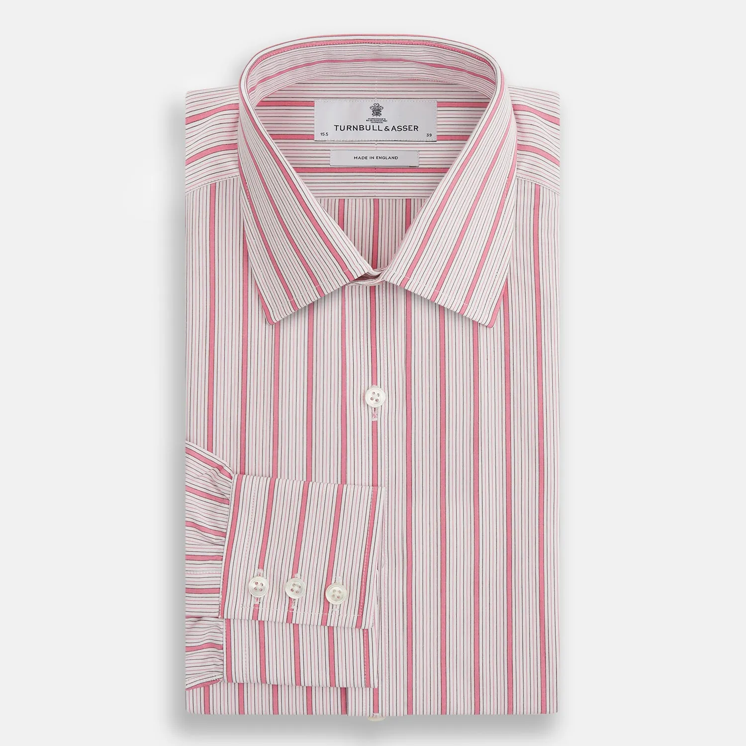 Pink Multi Track Stripe Mayfair Shirt sold by Turnbull & Asser product image thumbnail 4
