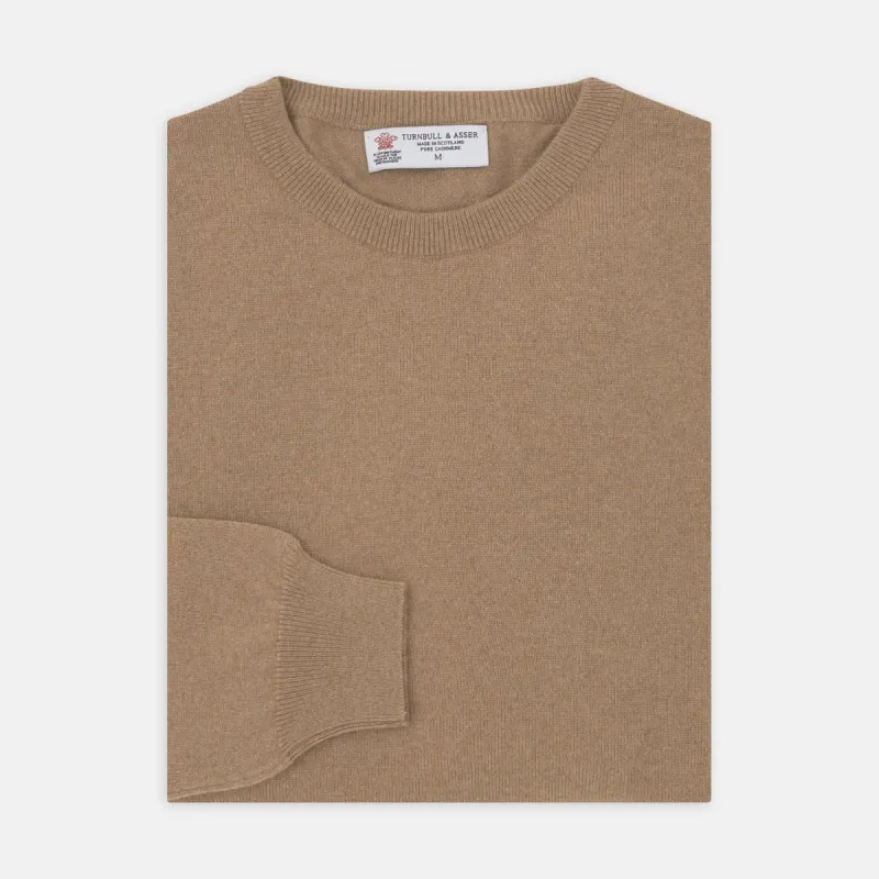 Natural Crew Neck Cashmere Jumper sold by Turnbull & Asser
