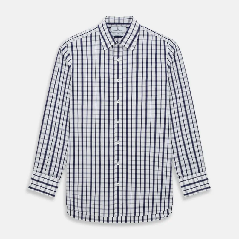 Navy Plaid Check Mayfair Shirt sold by Turnbull & Asser