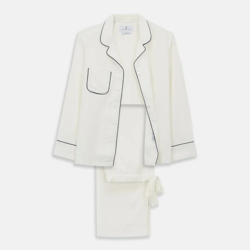 Women's Harriet Cream Silk Pyjama Set sold by Turnbull & Asser