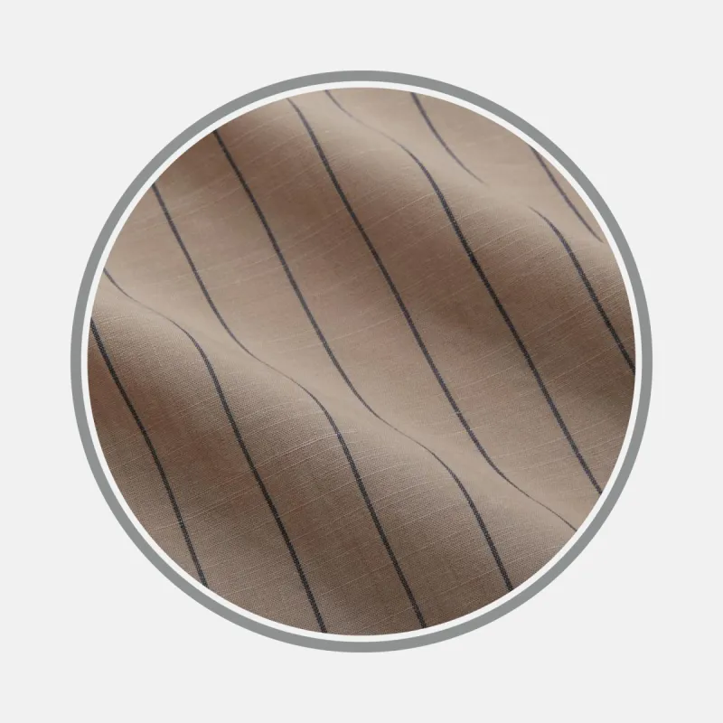 Beige Stripe Cotton Fabric sold by Turnbull & Asser