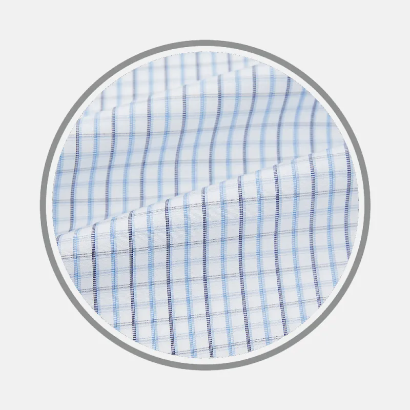 NAVY AND BLUE TATTERSALL FABRIC sold by Turnbull & Asser