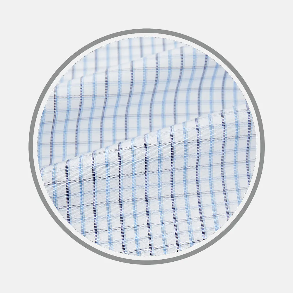 NAVY AND BLUE TATTERSALL FABRIC sold by Turnbull & Asser