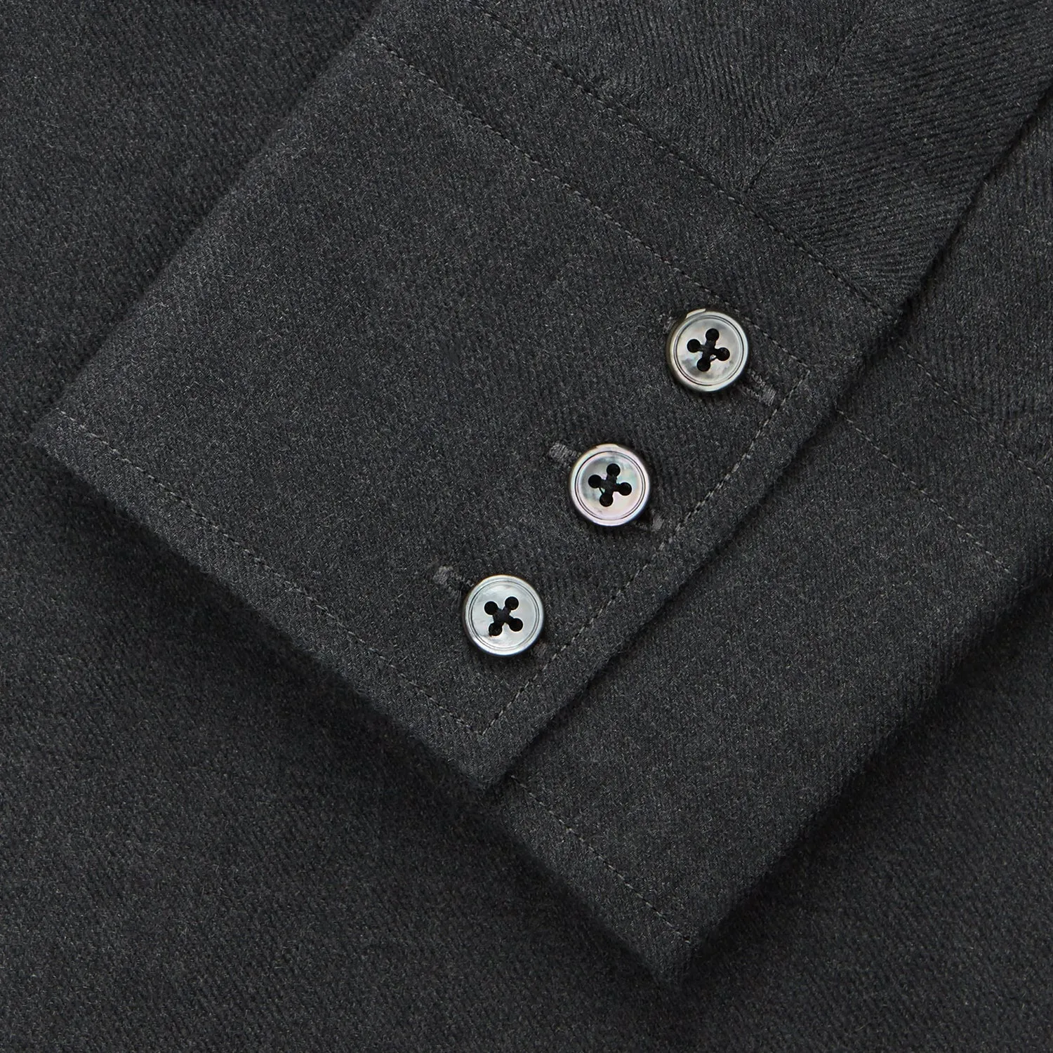Charcoal Cotton and Wool Blend Regular Fit Mayfair Shirt sold by Turnbull & Asser product image thumbnail 3
