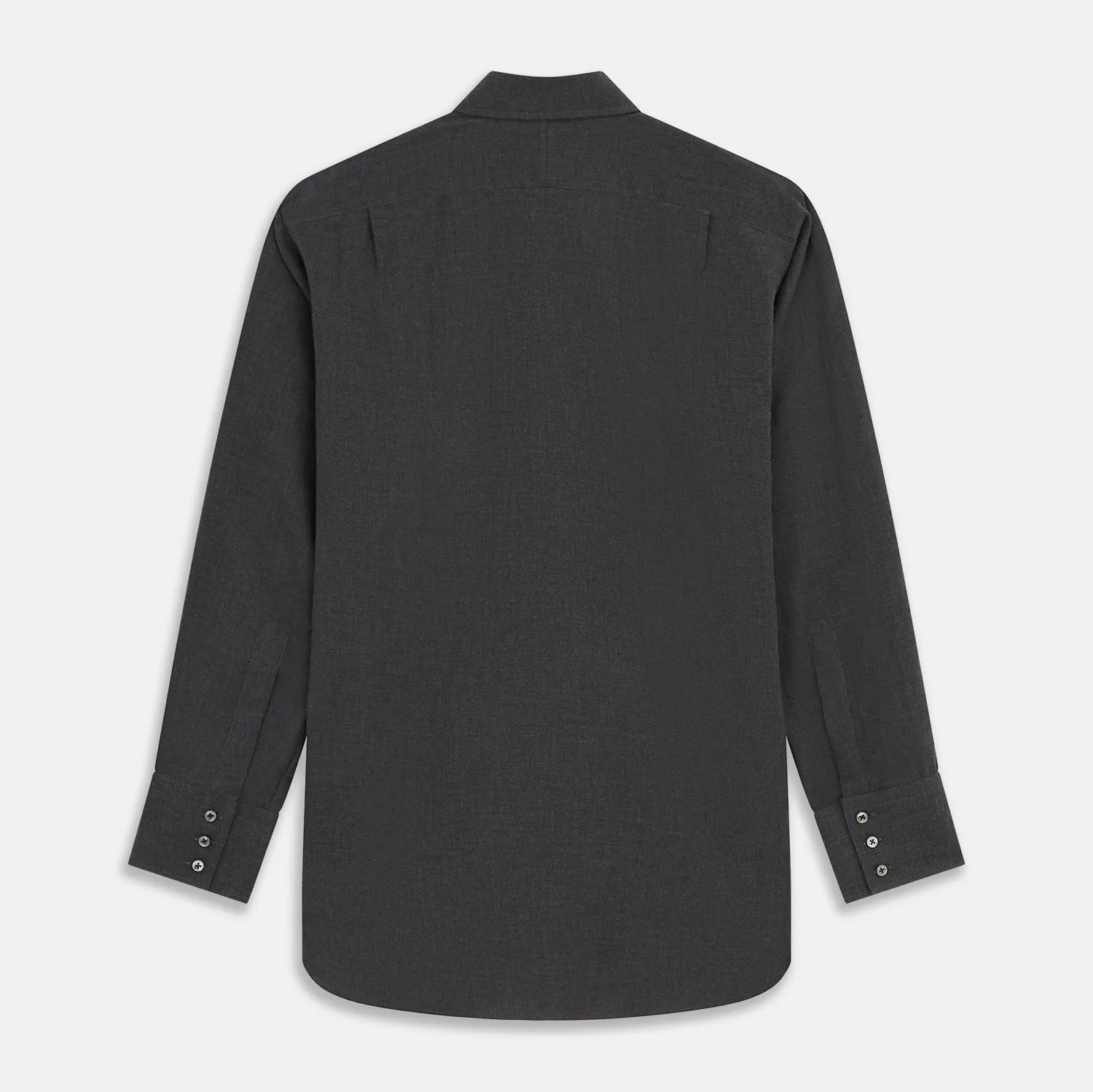 Charcoal Cotton and Wool Blend Regular Fit Mayfair Shirt sold by Turnbull & Asser product image thumbnail 5