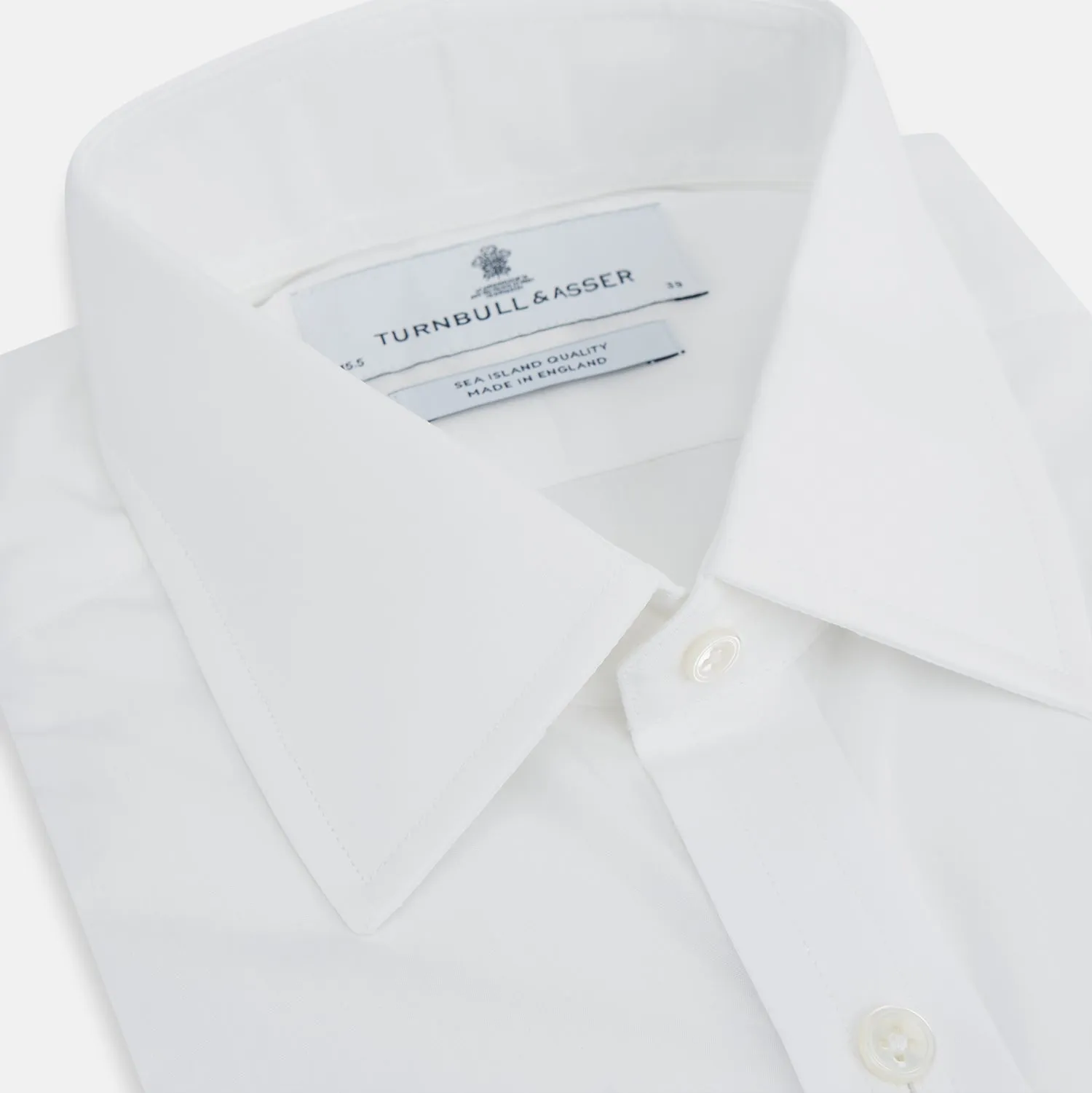 White Sea Island Quality Cotton Shirt with T&A Collar and 3-Button Cuffs sold by Turnbull & Asser product image thumbnail 2
