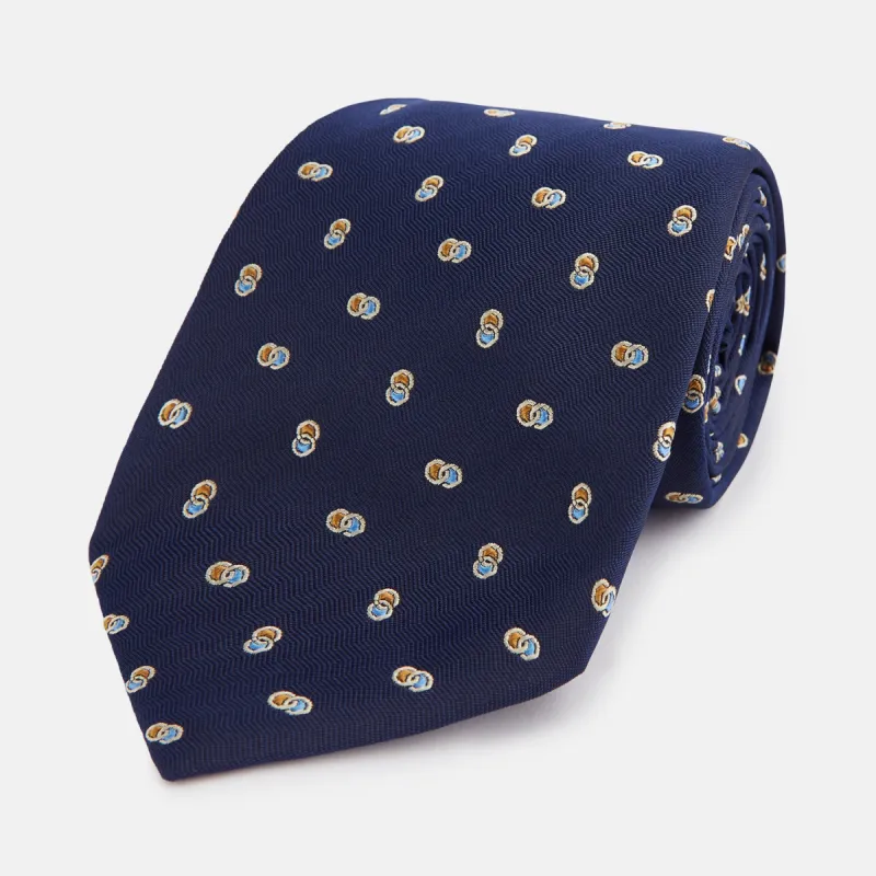 Blue and Yellow Links Silk Tie sold by Turnbull & Asser