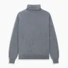Kylian Flannel Grey Roll Neck Jumper sold by Turnbull & Asser