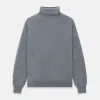 Kylian Flannel Grey Roll Neck Jumper sold by Turnbull & Asser
