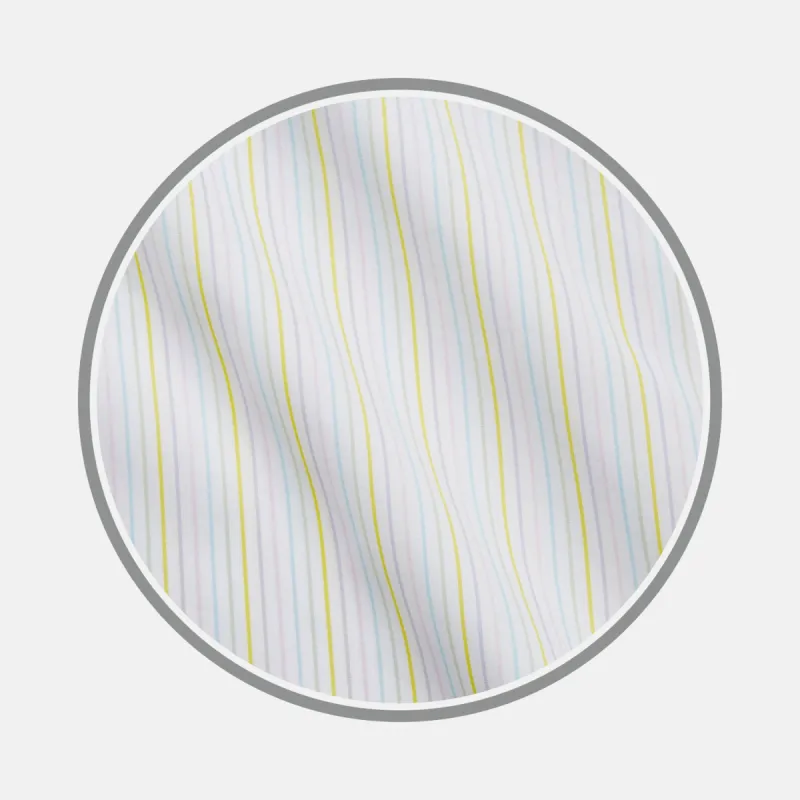 Yellow Multi Stripe Cotton Fabric sold by Turnbull & Asser