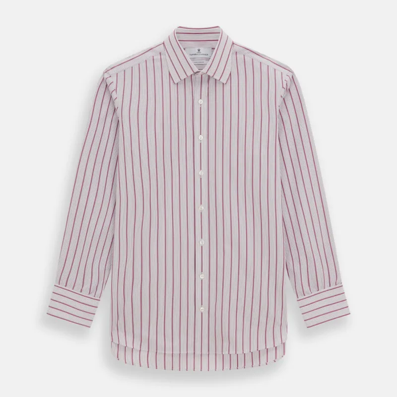Purple Multi Track Stripe Mayfair Shirt sold by Turnbull & Asser