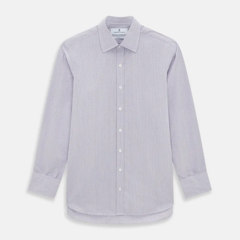 Purple Micro Check Mayfair Shirt sold by Turnbull & Asser