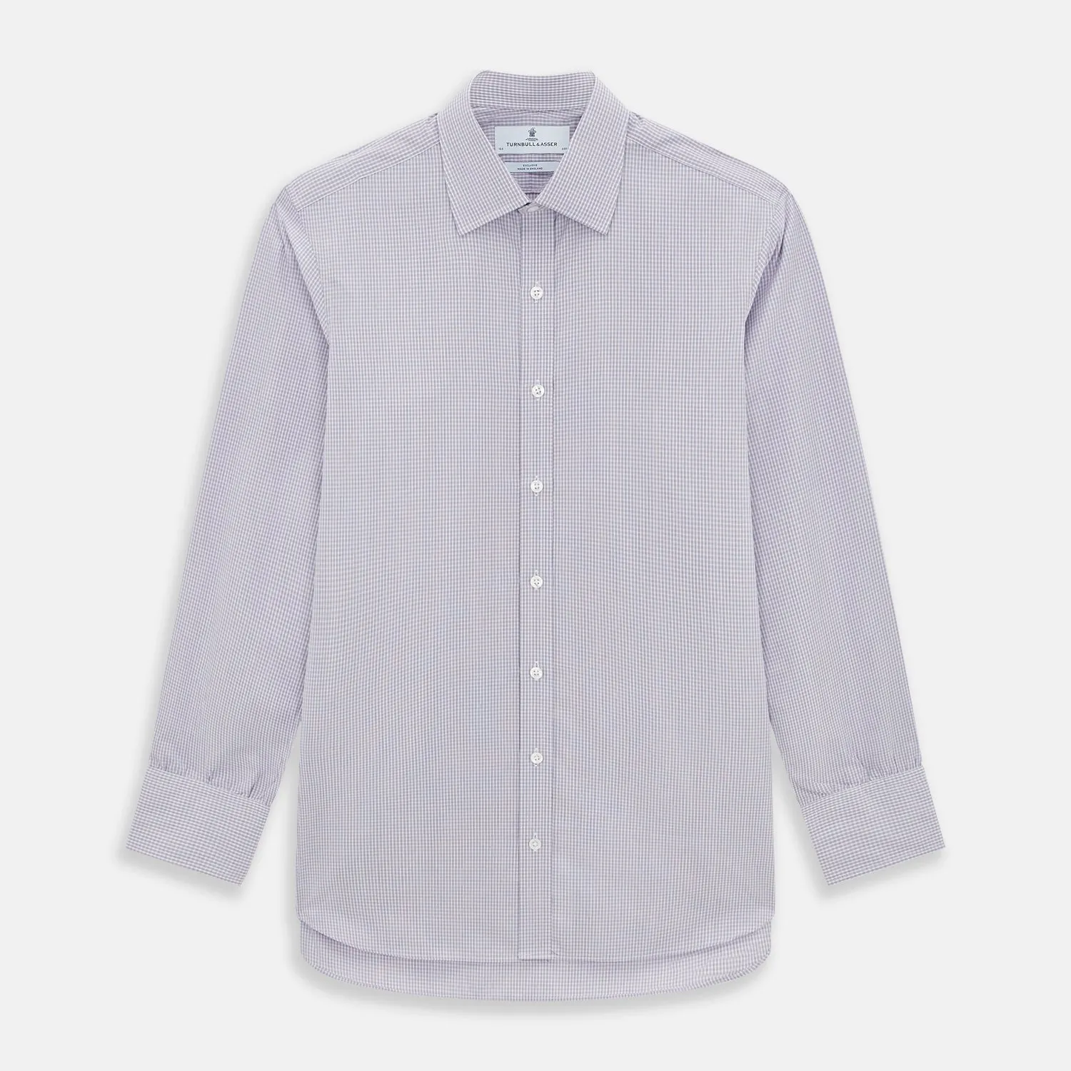 Purple Micro Check Mayfair Shirt sold by Turnbull & Asser
