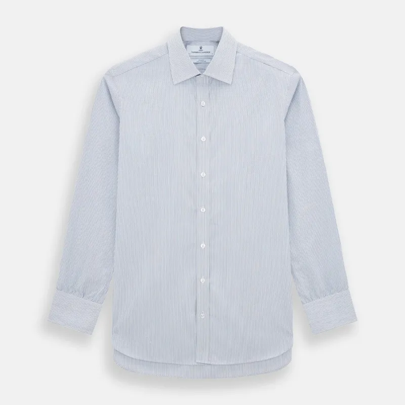 Blue Ticking Pinstripe Mayfair Shirt sold by Turnbull & Asser
