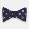 Navy and White Motif Silk Bow Tie sold by Turnbull & Asser