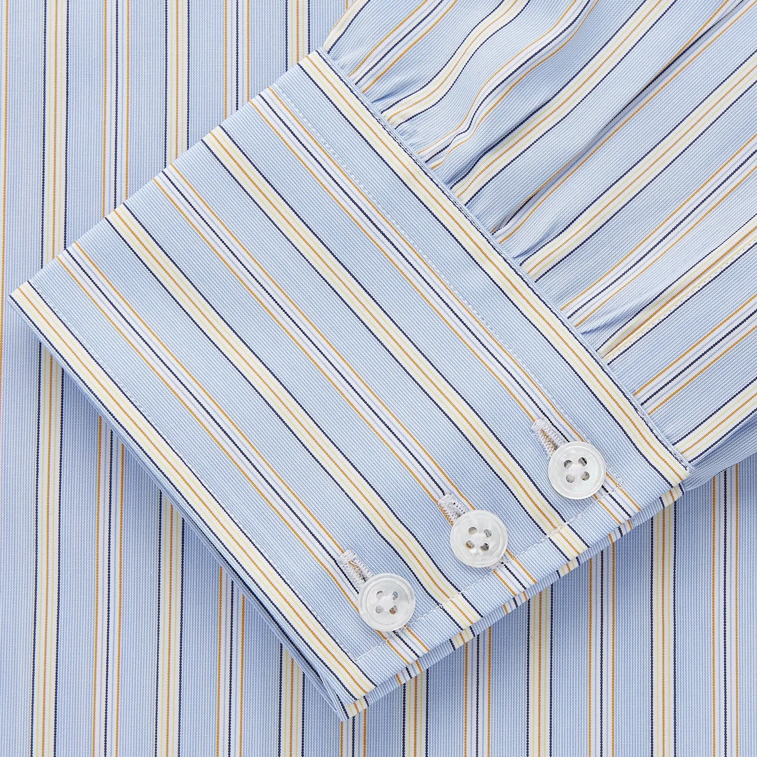 Blue and Yellow Multi Stripe Cotton Regular Fit Mayfair Shirt sold by Turnbull & Asser product image thumbnail 2