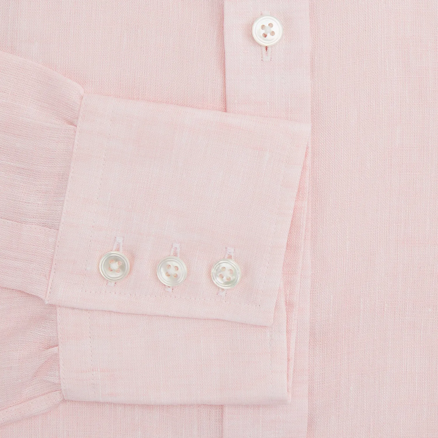 Pink Linen Shirt with T&A Collar and 3-Button Cuffs sold by Turnbull & Asser product image thumbnail 4