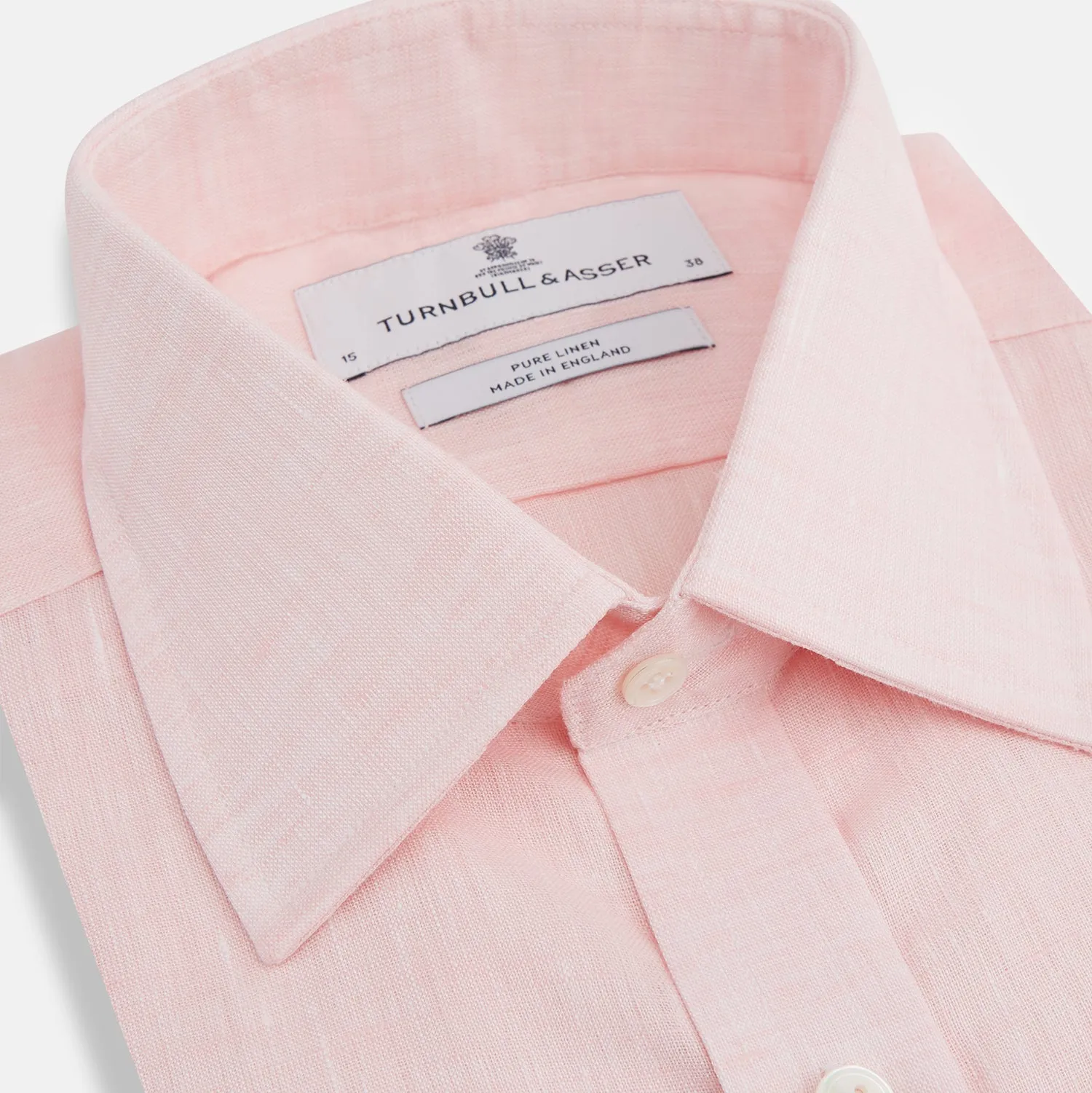 Pink Linen Shirt with T&A Collar and 3-Button Cuffs sold by Turnbull & Asser product image thumbnail 2